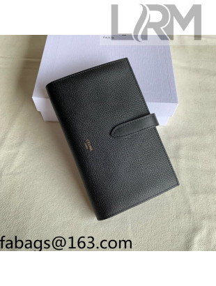 Celine Palm-Grained Leather Large Strap Wallet Black 2022 10