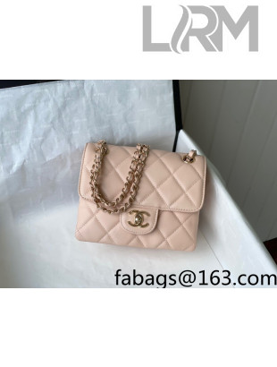 Chanel Calfskin Mini Sqaure Flap Bag AS2468 Light Pink 2021 TOP
