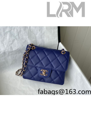 Chanel Calfskin Mini Sqaure Flap Bag AS2468 Royal Blue 2021 TOP