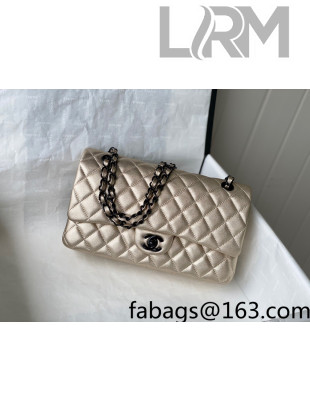 Chanel Metallic Lambskin Medium Flap Bag A01112 Gold/Black Hardware 2021
