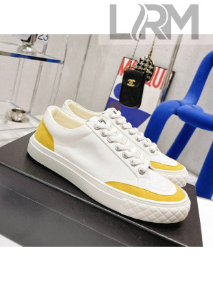 Chanel White Canvas Sneakers Yellow 2022 59