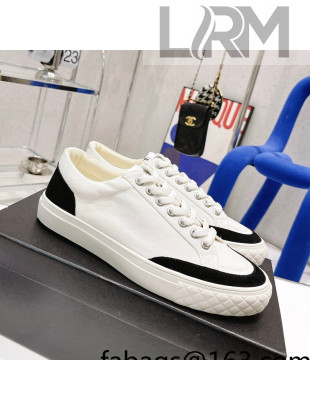 Chanel White Canvas Sneakers Green 2022 61