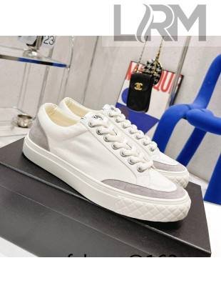 Chanel White Canvas Sneakers Gray 2022 63