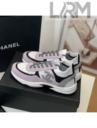 Chanel Knit & Suede Sneakers G38750 Purple 2022