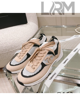 Chanel Knit & Suede Sneakers G38750 Beige 2022