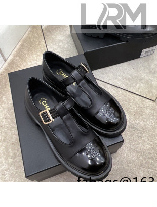 Chanel Calfskin Loafers with Buckle Black 2022 02