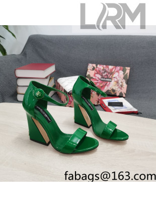 Dolce & Gabbana DG Patent Leather High Heel Sandals 10.5cm Green 2022