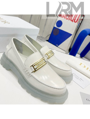 Dior Code Loafers in White Brushed Calfskin 2021 30