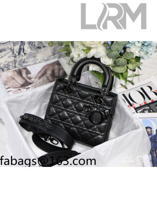 Dior Lady Dior MY ABCDior Small Bag in Black Lambskin with Metallic Black Hardware 2022 M8001 31