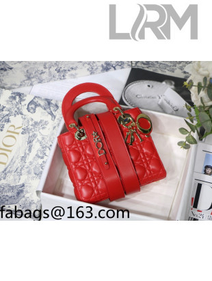 Dior Lady Dior MY ABCDior Small Bag in Red Cannage Lambskin 2022 M8001 34