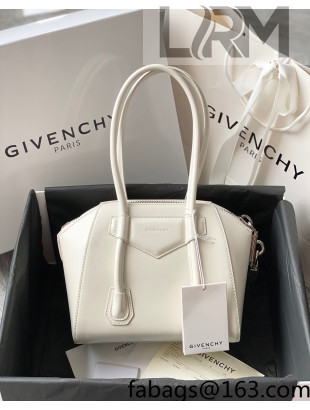 Givenchy Antigona Lock Mini Bag in Box Leather White 2021
