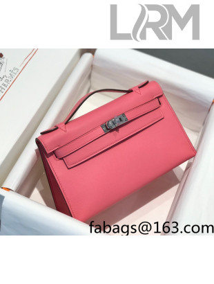 Hermes Kelly Pochette Bag 22cm Lipstick Pink/Silver 2022 16