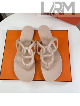Hermes Egerie Thong Slide Sandals Apricot 2022