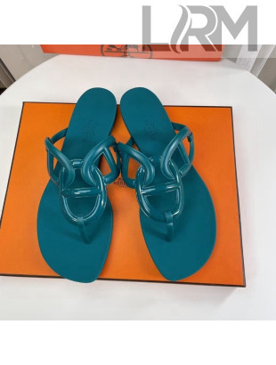 Hermes Egerie Thong Slide Sandals Green 2022
