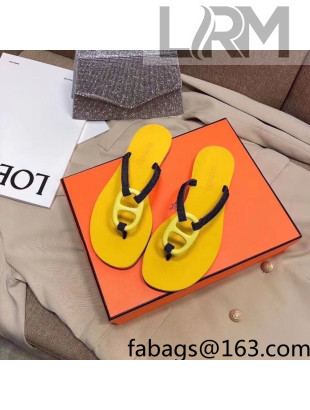 Hermes Beach Thong Slide Sandals Yellow 2022 03