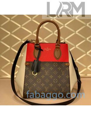 Louis Vuitton Fold Tote Bag MM M45376 Red/Cream White/Brown 2020