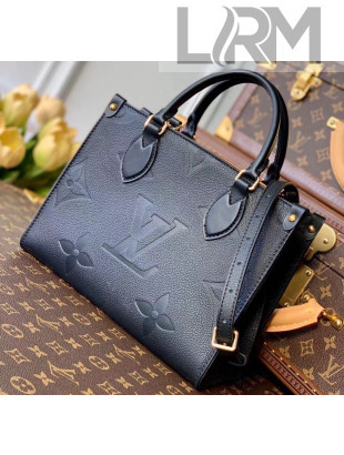 Louis Vuitton OnTheGo PM Tote Bag in Giant Monogram Leather M45653 Black 2021