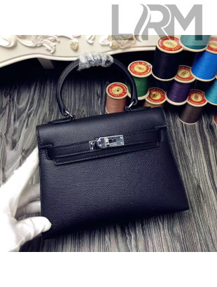 Hermes Original Epsom Leather Kelly 20cm Mini Bag Black 