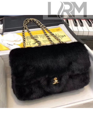Chanel Cony Hair Classic Small Flap Bag Black 2018