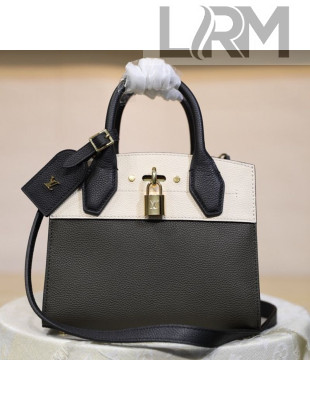 Louis Vuitton City Steamer Mini Top Handle Bag M53804 Black/White/Khaki Green 2019