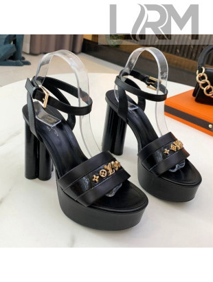 Louis Vuitton Podium Monogram Studs Platform Sandal Black 2021