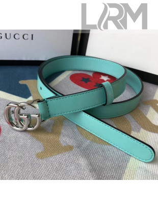 Gucci Calfskin Belt 25mm with GG Buckle Light Green/Silver 2020