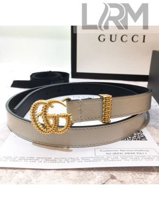 Gucci Patent Leather Belt 20mm with Torchon Double G Buckle White 2019
