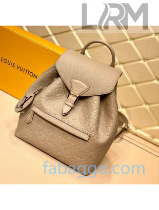Louis Vuitton Montsouris Backpack in Monogram Embossed Leather M45410 Grey 2020