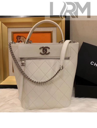 Chanel Calfskin Bucket Bag AS0577 White 2019