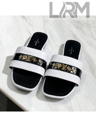 Louis Vuitton Revival Calfskin Monogram Studs Flat Slide Sandals White 2021