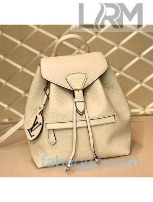 Louis Vuitton Montsouris Backpack in Monogram Embossed Leather M45397 Cream White 2020