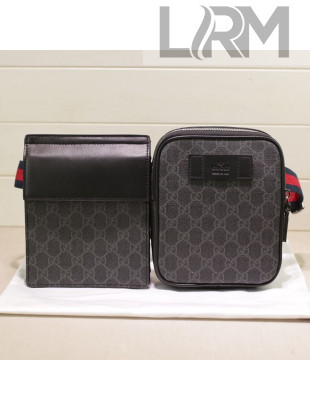 Gucci GG Supreme Two-Pouch Belt Bag 50956 Black 2019