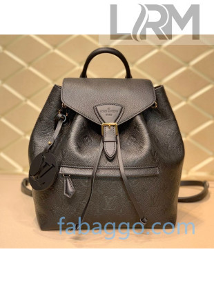 Louis Vuitton Montsouris Backpack in Monogram Embossed Leather M45205 Black 2020