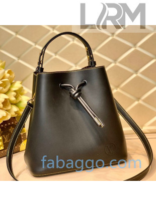 Louis Vuitton Soft Calfskin Knot Bucket Bag MM M45394 Black 2020