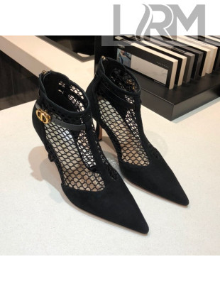 Dior Suede Mesh Short Boots 7.5cm Black 2021