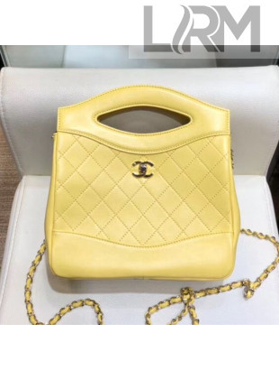 Chanel Lambskin Chanel 31 Mini Shopping Bag AS9196 Yellow 2019