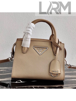 Prada Saffiano Leather Top Handle Bag 1BA269 Beige 2020