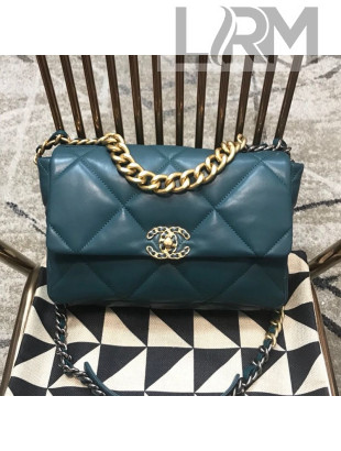 Chanel 19 Large Quilted Goatskin Flap Bag AS1161 Green 2019