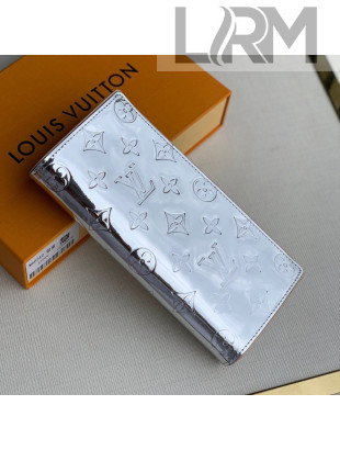 Louis Vuitton Brazza Wallet in Monogram Mirror Canvas M66540 Silver 2021