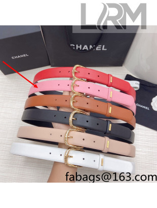 Chanel Calfskin Belt 3cm Light Pink 2021 87