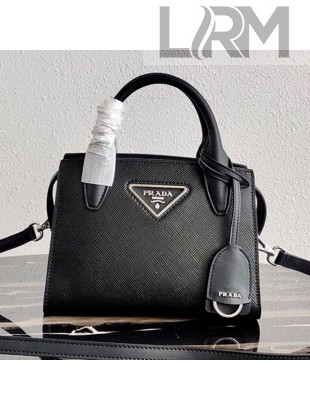 Prada Saffiano Leather Top Handle Bag 1BA269 Black 2020