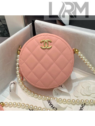 Chanel Calfskin Round Clutch Bag with Chain AP2191 Orange Pink 2021
