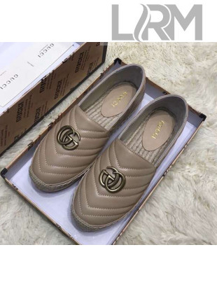 Gucci Leather Espadrille with Double G 551890 Beige 2019