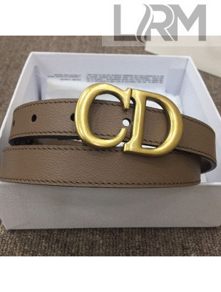 Dior Calfskin Belt 20mm with CD Buckle Grey/Gold 2019