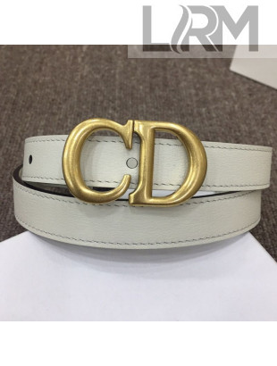 Dior Calfskin Belt 20mm with CD Buckle White 2019