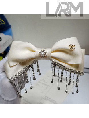 Chanel Crystal Tassel Headband White 2021