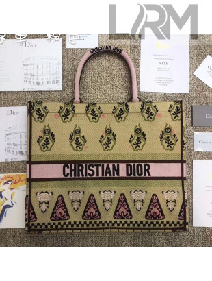 Dior Book Tote Embroidered Bag Yellow 2019