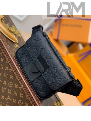 Louis Vuitton S Lock Sling Bag in Monogram Taurillon Leather M58487 Black 2021