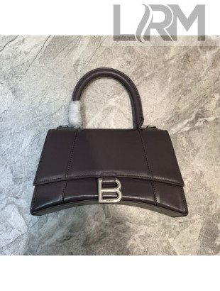 Balenciaga Hourglass Small Top Handle Bag in Smooth Leather Grey 2020