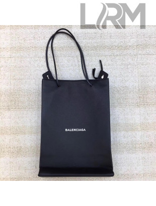 Balenciaga Calfskin Medium Long North-South Shopping Bag Black 2017